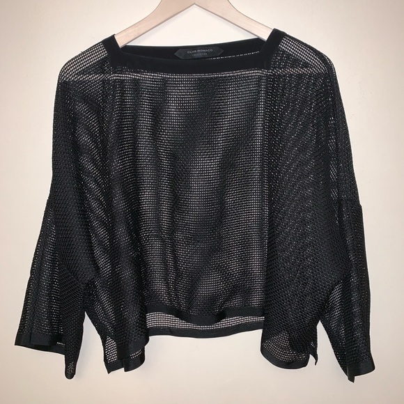 Club Monaco Tops - Club Monaco Collection Mesh Overlay Blouse